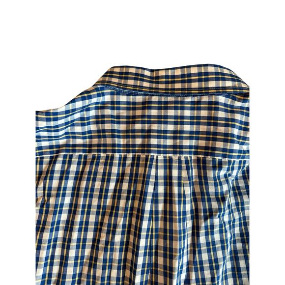 Dockers Blue Yellow White Plaid Long Sleeve Button Down Shirt Men's Size XXL - Picture 6 of 8